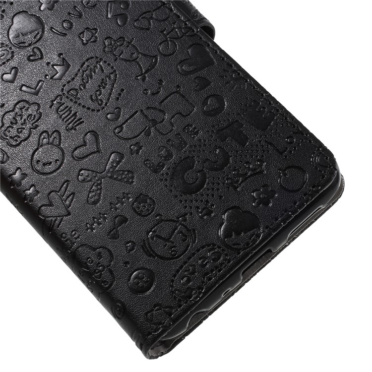 Cartoon Graffiti PU Leather Wallet Case with Stand for Huawei P Smart/Enjoy 7S - Black-7