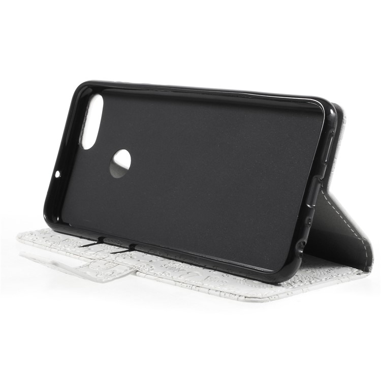 Cartoon Graffiti Wallet Stand Leather Case for Huawei P Smart/Enjoy 7S - White-4