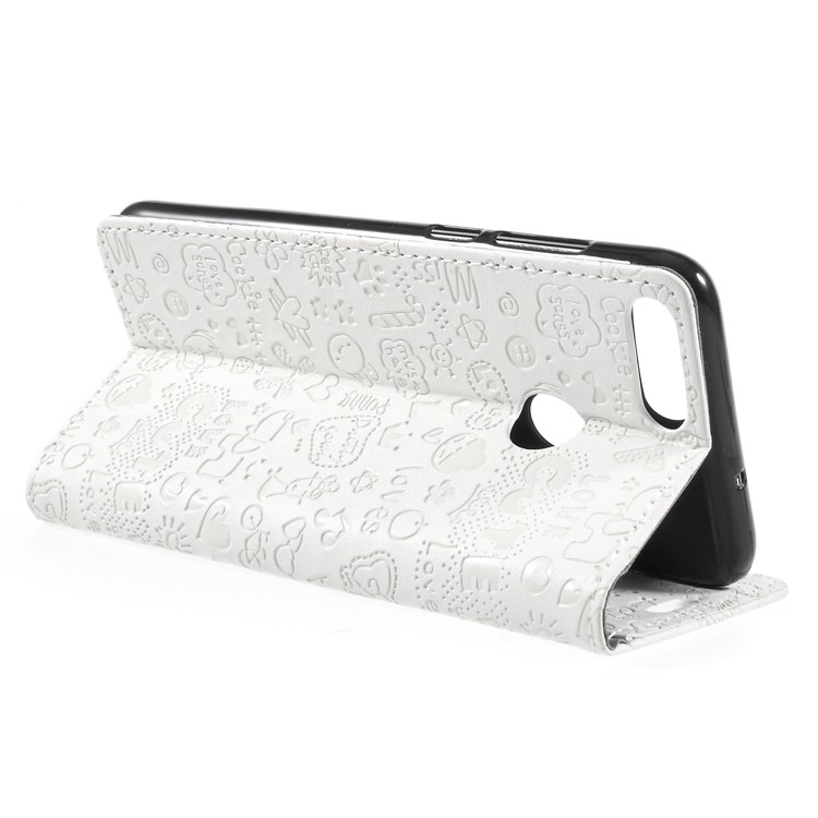 Cartoon Graffiti Wallet Stand Leather Case for Huawei P Smart/Enjoy 7S - White-5