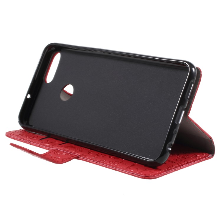 Cartoon Graffiti PU Leather Wallet Stand Phone Cover for Huawei P Smart/Enjoy 7S - Red-4
