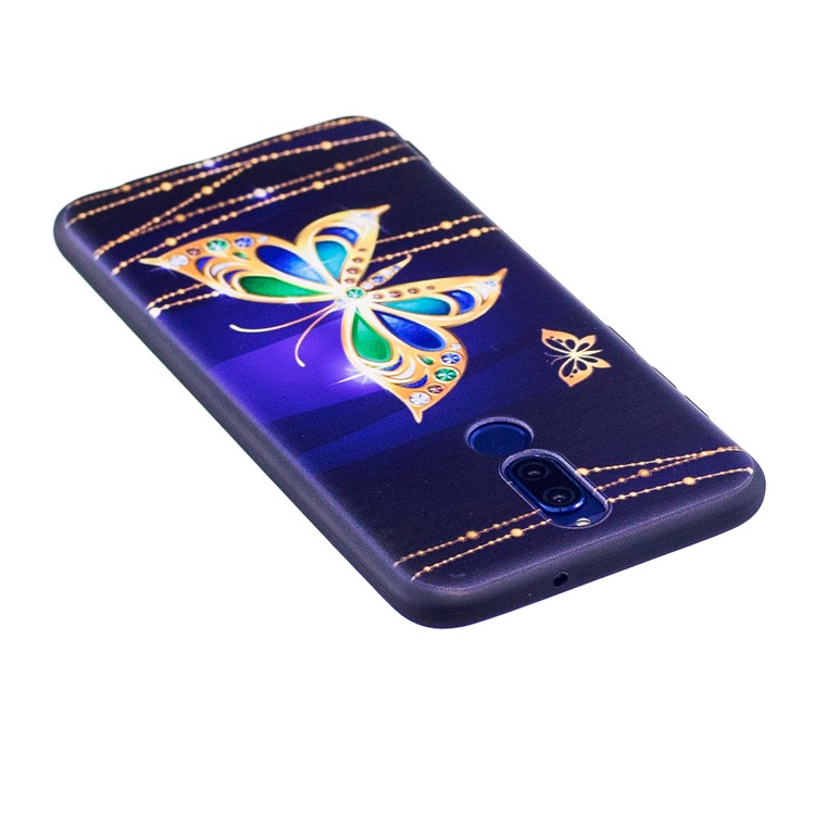 Custodia Protettiva In TPU Con Stampa In Rilievo Morbida Per Huawei Huawei Mate 10 Lite / nova 2i / Maimang 6 / Honor 9i (india) - Farfalla Di Decorazione Di Strass-4