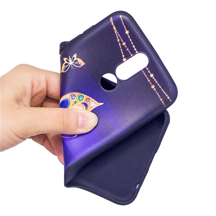Custodia Protettiva In TPU Con Stampa In Rilievo Morbida Per Huawei Huawei Mate 10 Lite / nova 2i / Maimang 6 / Honor 9i (india) - Farfalla Di Decorazione Di Strass-5