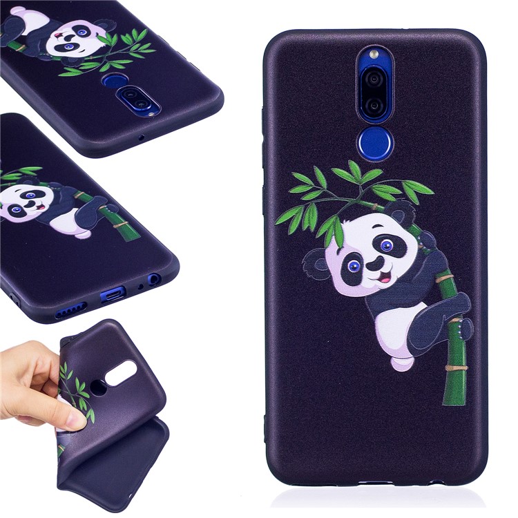 Soft Embossed Pattern Printing TPU Protective Cover for Huawei Mate 10 Lite / nova 2i / Maimang 6 / Honor 9i (India) - Panda on Bamboo-1