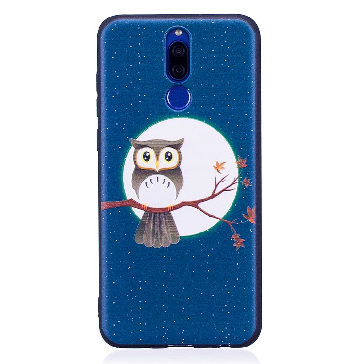Soft Embossed Pattern Printing TPU Protective Shell for Huawei Mate 10 Lite / nova 2i / Maimang 6 / Honor 9i (India) - Owl on Branch-2