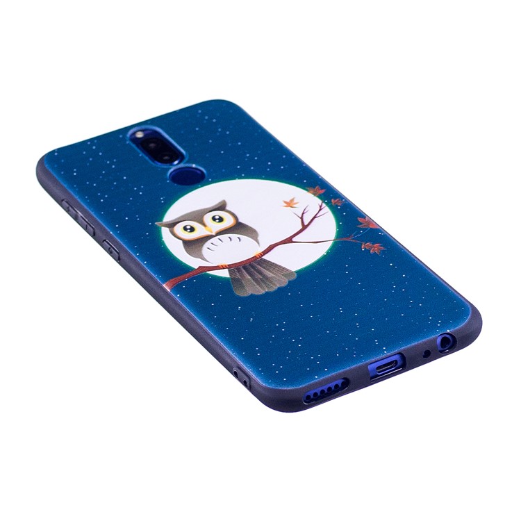 Soft Embossed Pattern Printing TPU Protective Shell for Huawei Mate 10 Lite / nova 2i / Maimang 6 / Honor 9i (India) - Owl on Branch-3