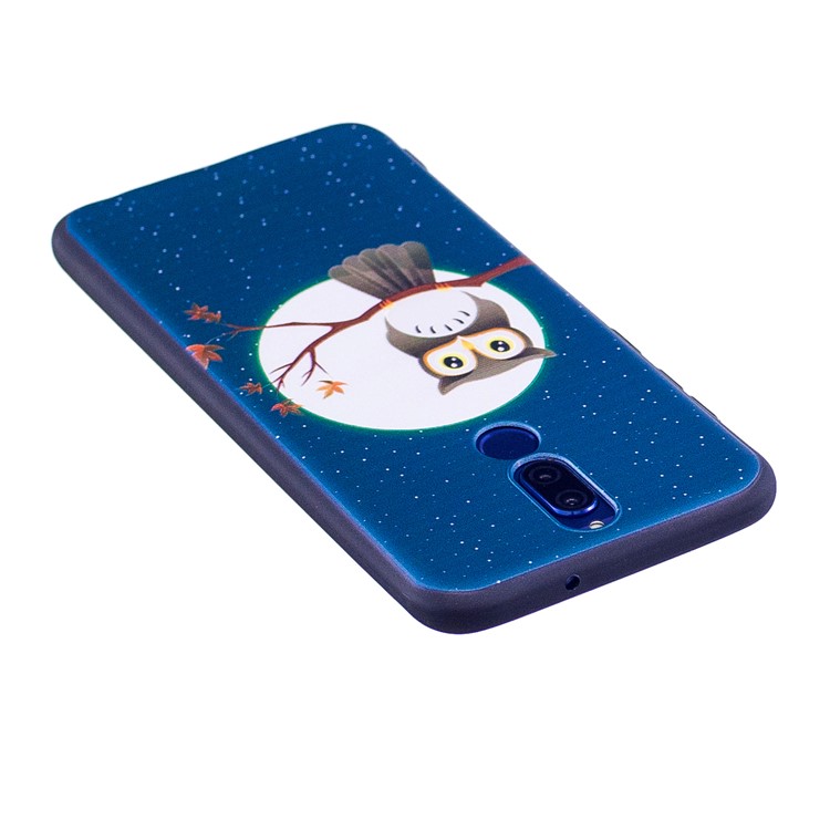 Soft Embossed Pattern Printing TPU Protective Shell for Huawei Mate 10 Lite / nova 2i / Maimang 6 / Honor 9i (India) - Owl on Branch-4
