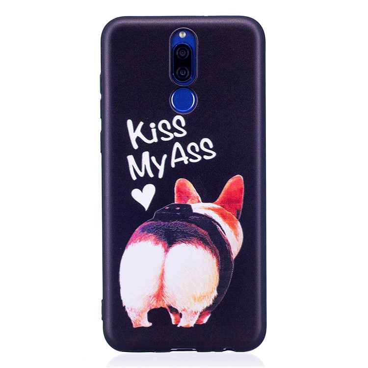 Soft Embossed Pattern Printing TPU Protective Casing for Huawei Mate 10 Lite / nova 2i / Maimang 6 / Honor 9i (India) - Kiss My Ass -2