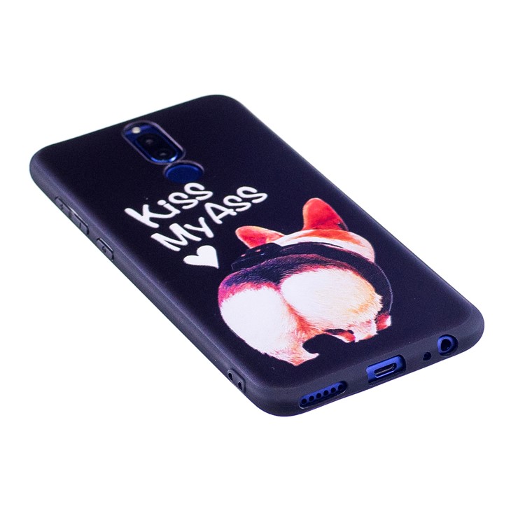 Soft Embossed Pattern Printing TPU Protective Casing for Huawei Mate 10 Lite / nova 2i / Maimang 6 / Honor 9i (India) - Kiss My Ass -3
