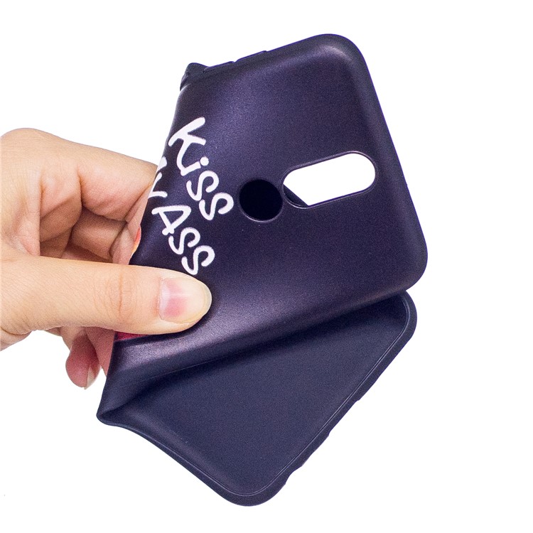Soft Embossed Pattern Printing TPU Protective Casing for Huawei Mate 10 Lite / nova 2i / Maimang 6 / Honor 9i (India) - Kiss My Ass -5