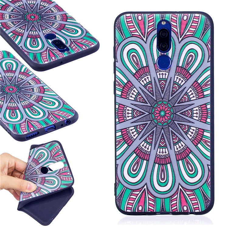 Soft Embossed Pattern Printing TPU Protective Mobile Phone Case for Huawei Mate 10 Lite / nova 2i / Maimang 6 / Honor 9i (India) - Ancient Pattern-1