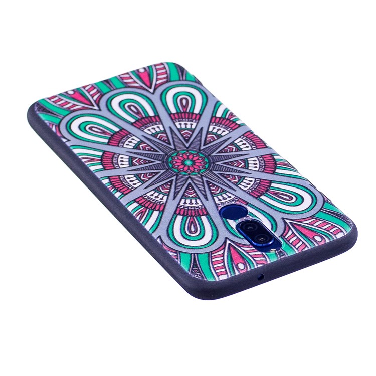 Soft Embossed Pattern Printing TPU Protective Mobile Phone Case for Huawei Mate 10 Lite / nova 2i / Maimang 6 / Honor 9i (India) - Ancient Pattern-4