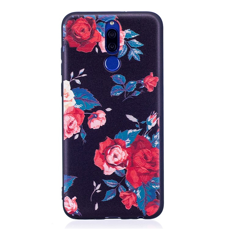 Impression Douce De Modèle En Relief TPU Couverture De Téléphone Portable De Protection Pour Huawei Mate 10 Lite / nova 2i / Maimang 6 / Honneur 9i (Inde) - Pivoine-2