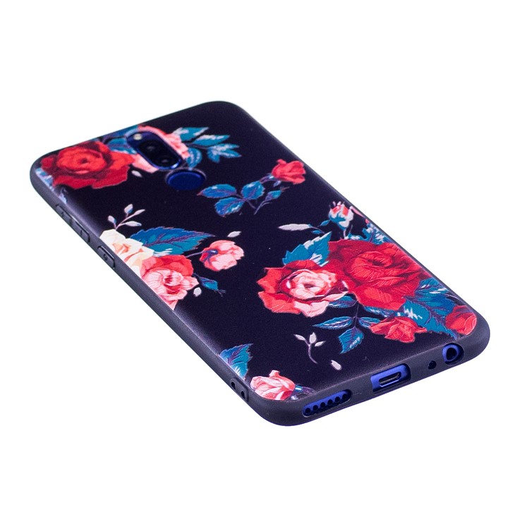 Impression Douce De Modèle En Relief TPU Couverture De Téléphone Portable De Protection Pour Huawei Mate 10 Lite / nova 2i / Maimang 6 / Honneur 9i (Inde) - Pivoine-3