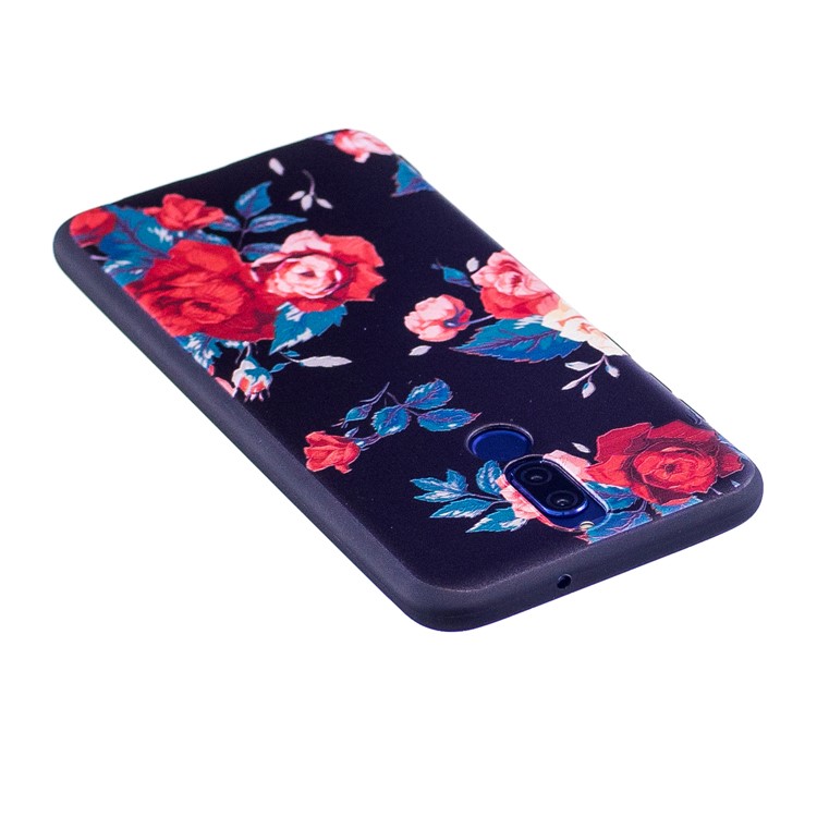 Impression Douce De Modèle En Relief TPU Couverture De Téléphone Portable De Protection Pour Huawei Mate 10 Lite / nova 2i / Maimang 6 / Honneur 9i (Inde) - Pivoine-4