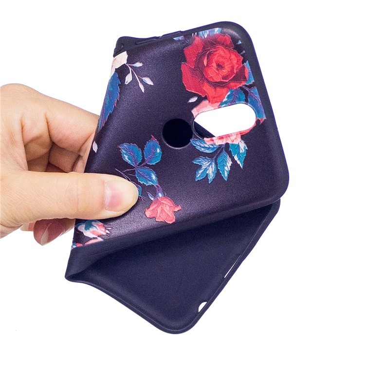 Impression Douce De Modèle En Relief TPU Couverture De Téléphone Portable De Protection Pour Huawei Mate 10 Lite / nova 2i / Maimang 6 / Honneur 9i (Inde) - Pivoine-5