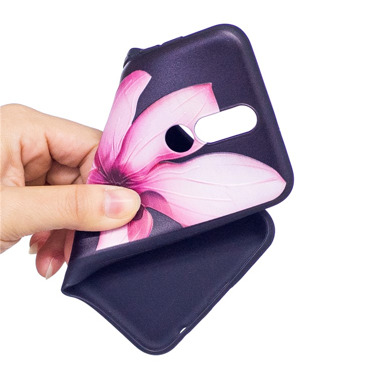 Impression Douce De Modèle En Relief TPU Couverture De Téléphone Cellulaire De Protection Pour Huawei Mate 10 Lite / nova 2i / Maimang 6 / Honneur 9i (Inde) - Fleur Rose-5