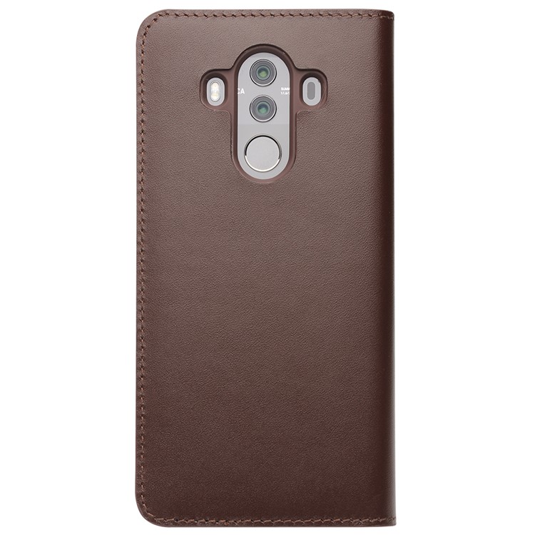 QIALINO Classic Gen II Top Layer Cowhide Leather Wallet Cover for Huawei Mate 10 Pro - Brown-4