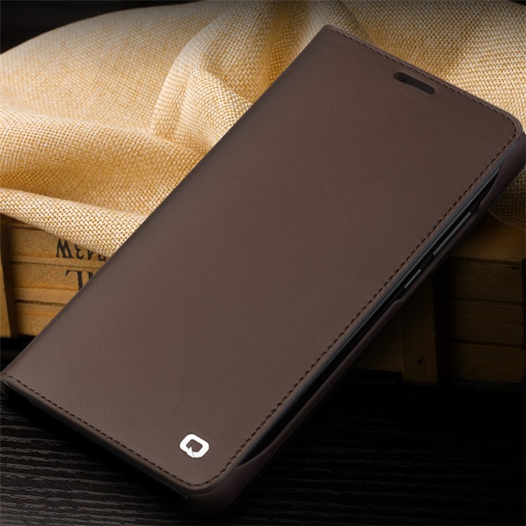 QIALINO Classic Gen II Top Layer Cowhide Leather Wallet Cover for Huawei Mate 10 Pro - Brown-6