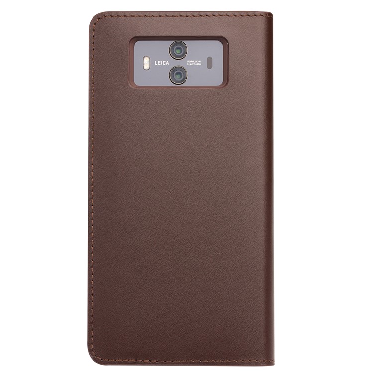 QIALINO Classic Gen II Top Layer Cowhide Leather Wallet Phone Cover for Huawei Mate 10 - Brown-4