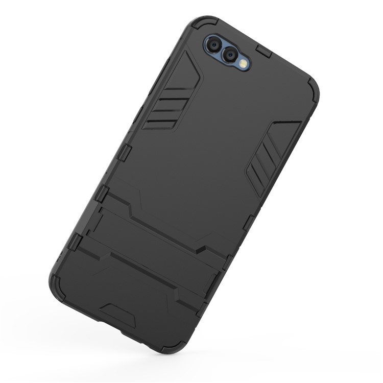 Cool Plastic TPU Kickstand Hybrid Case for Huawei Honor V10 / View 10 - Black-7