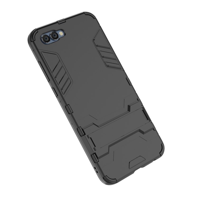Cool Plastic TPU Kickstand Hybrid Case for Huawei Honor V10 / View 10 - Black-8
