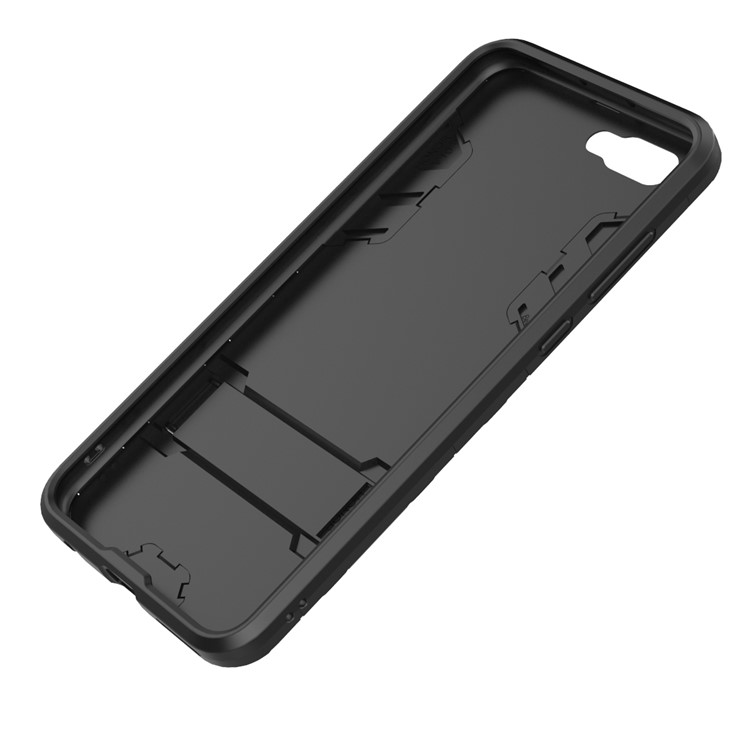 Caso Híbrido de Kickstand de Plástico Legal TPU Para Huawei Honor V10 / Ver 10 - Preto