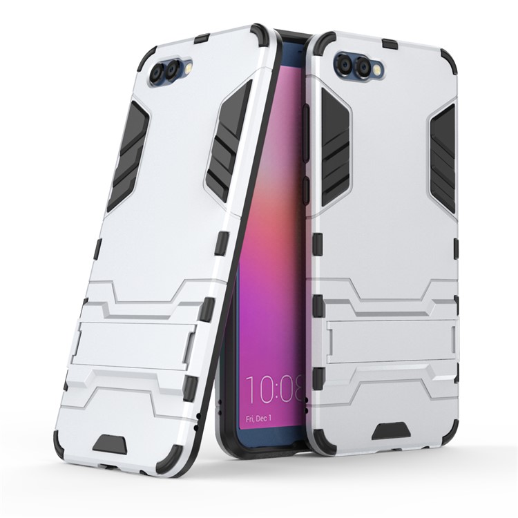 Cool Plastic TPU Kickstand Hybrid Phone Casing for Huawei Honor V10 / View 10 - White-1