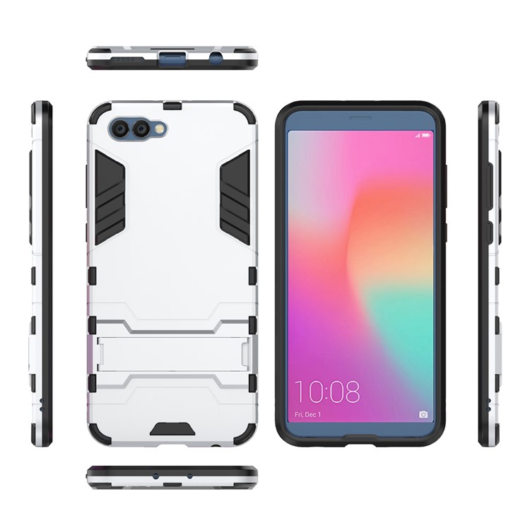 Cool Plastic TPU Kickstand Hybrid Phone Casing for Huawei Honor V10 / View 10 - White-3