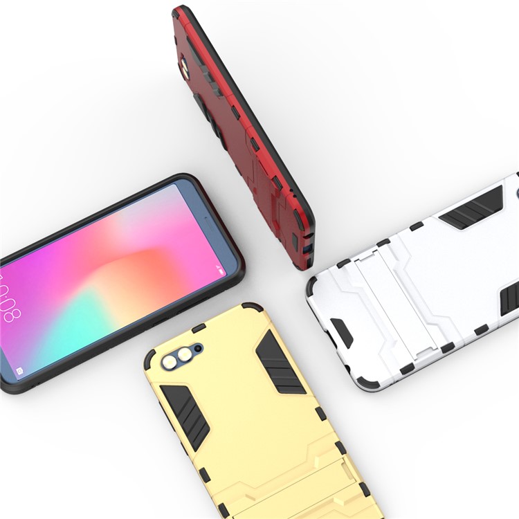 Cool Plastic TPU Kickstand Hybrid Phone Casing for Huawei Honor V10 / View 10 - White-6