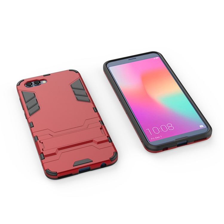 Para Huawei Honrar V10 / Veja 10 Capas De Capa Híbridas De Plástico TPU Kickstand Cool - Vermelho-5