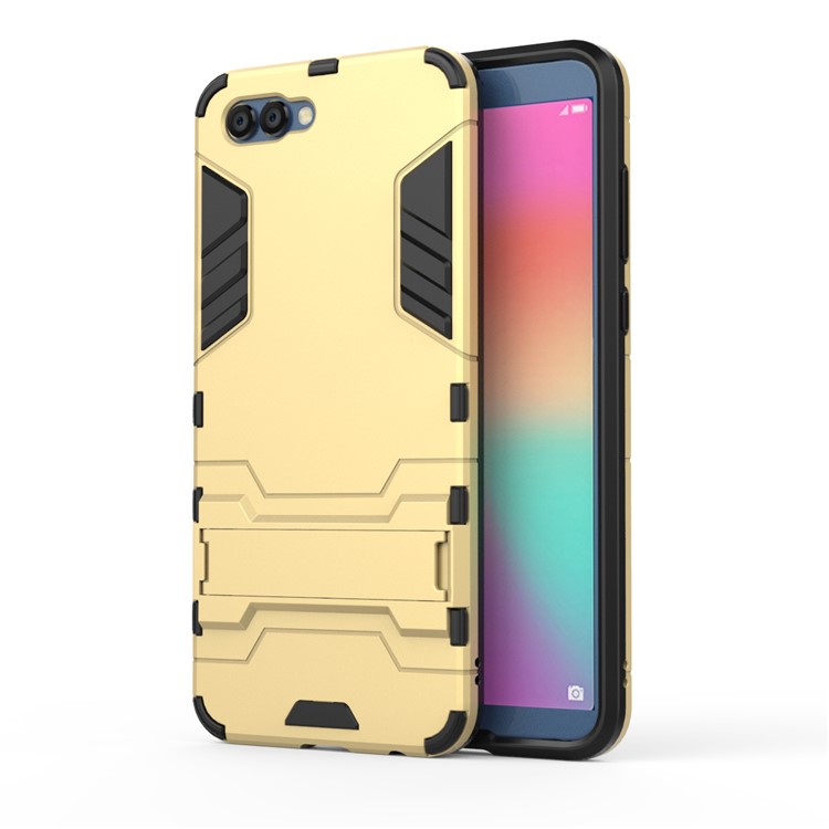 Cool Plastic TPU Kickstand Hybrid Case Accessory for Huawei Honor V10 / View 10 - Yellow-2