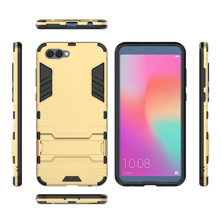Cool Plastic TPU Kickstand Hybrid Case Accessory for Huawei Honor V10 / View 10 - Yellow-3