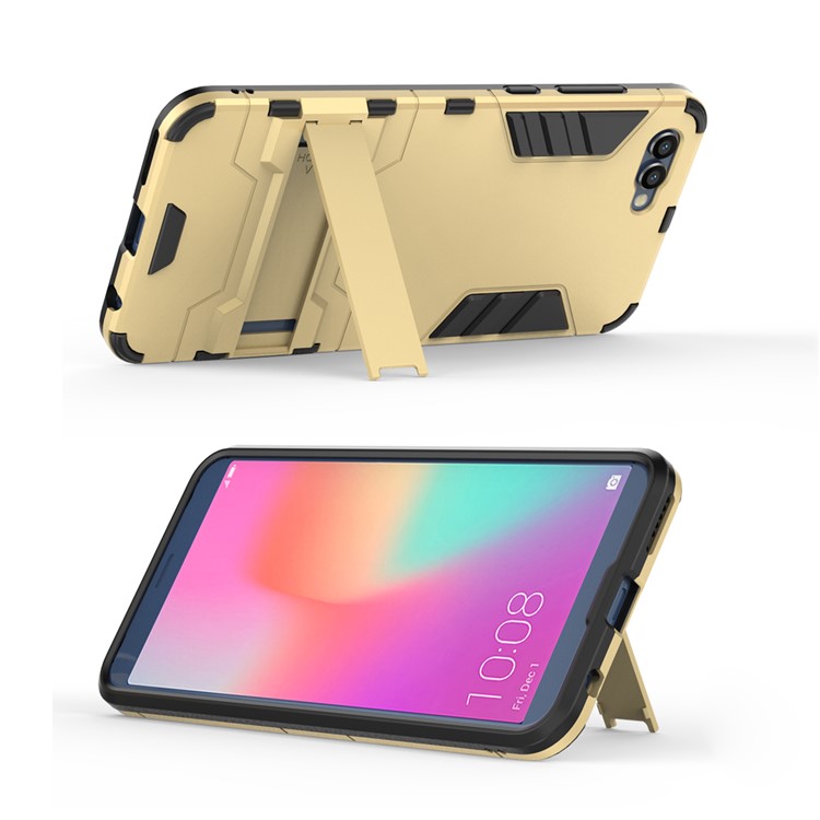 Cool Plastic TPU Kickstand Hybrid Case Accessory for Huawei Honor V10 / View 10 - Yellow-4