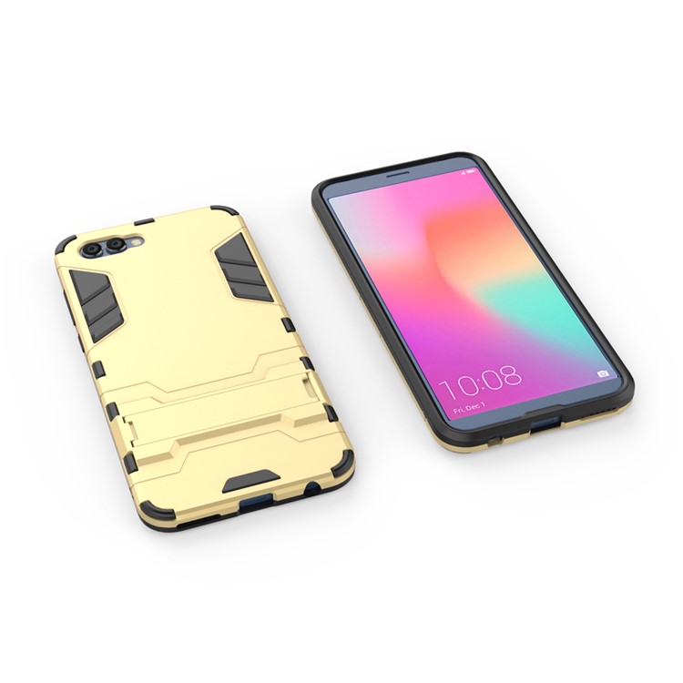 Cool Plastic TPU Kickstand Hybrid Case Accessory for Huawei Honor V10 / View 10 - Yellow-5