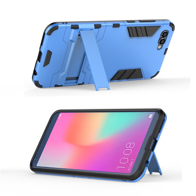 For Huawei Honor V10 / View 10 Cool Plastic TPU Kickstand Combo Case Shell - Baby Blue-4