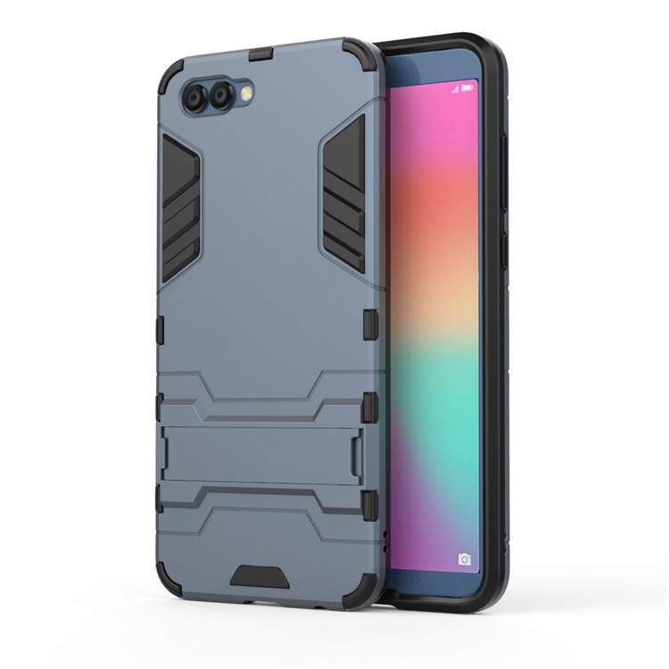 For Huawei Honor V10 / View 10 Cool PC+TPU Hybrid Protection Case Accessory with Kickstand - Dark Blue-2