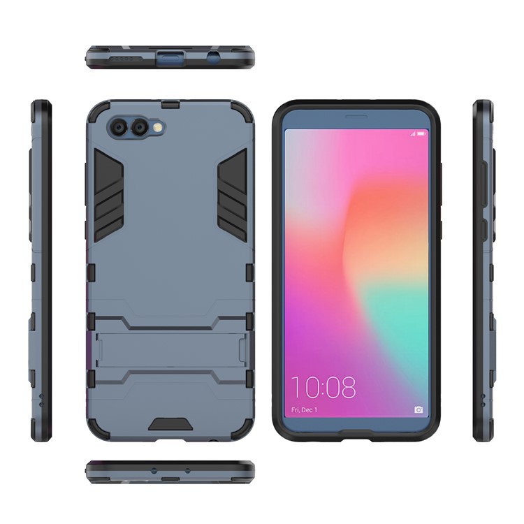 For Huawei Honor V10 / View 10 Cool PC+TPU Hybrid Protection Case Accessory with Kickstand - Dark Blue-3