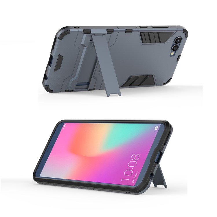 For Huawei Honor V10 / View 10 Cool PC+TPU Hybrid Protection Case Accessory with Kickstand - Dark Blue-4