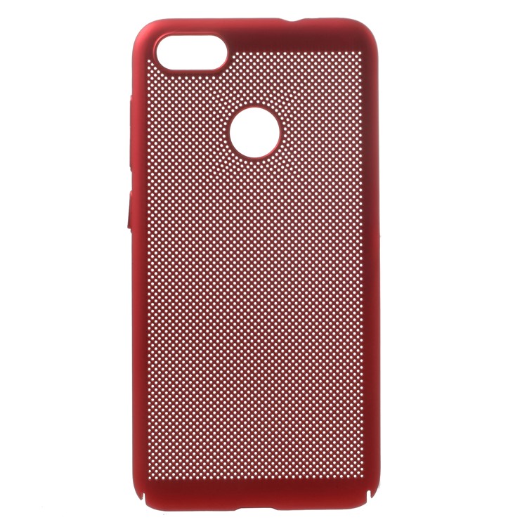 Hollow Mesh Heat Dissipation PC Case for Huawei P9 lite mini / Y6 Pro (2017) / Enjoy 7 - Red-1