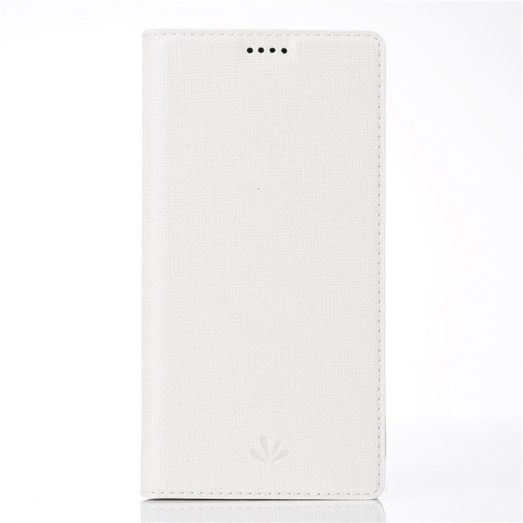 VILI DMX Cross Texture Card Holder Leather Stand Shell for Huawei Honor View 10 / V10 - White-1