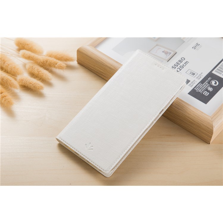 VILI DMX Cross Texture Card Holder Leather Stand Shell for Huawei Honor View 10 / V10 - White-3
