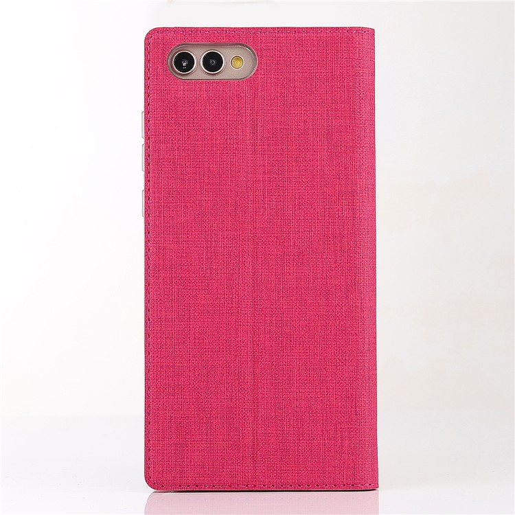 VILI DMX Cross Texture Card Holder Leather Stand Casing for Huawei Honor View 10 / V10 - Rose-2