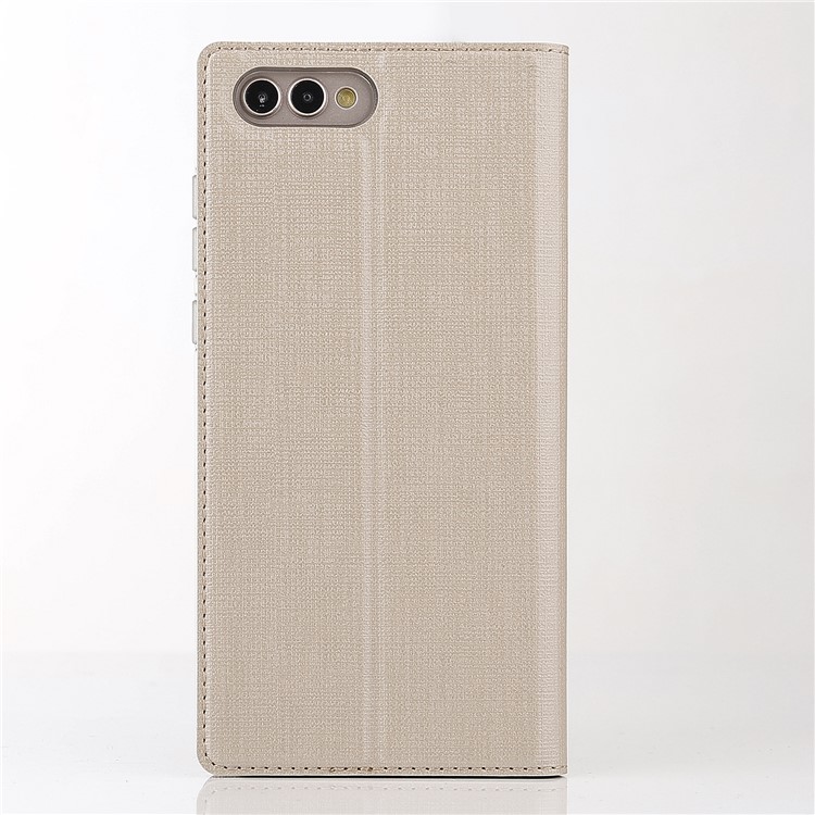 VILI DMX Cross Texture Card Holder Leather Stand Mobile Phone Case for Huawei Honor View 10 / V10 - Beige-2