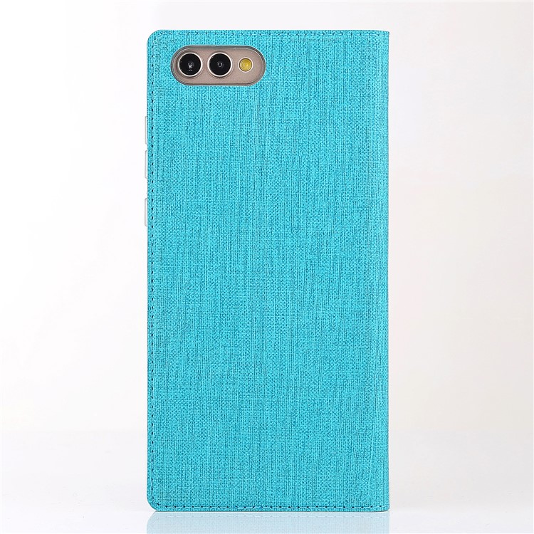 VILI DMX Cross Texture Card Holder Leather Stand Cell Phone Case for Huawei Honor View 10 / V10 - Blue-2