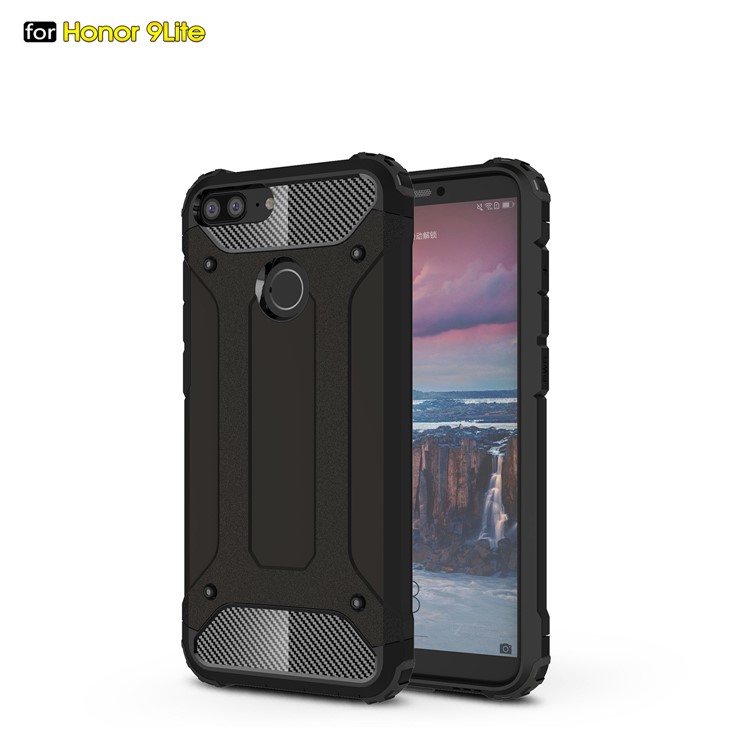 Armor Guard Plastic + TPU Hybrid Cell Phone Case for Huawei Honor 9 Lite / Honor 9 Youth Edition - Black-1