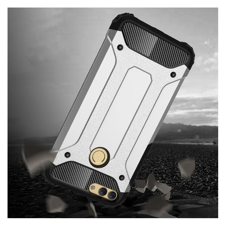 Armadura Protector De Plástico + Carcasa De Teléfono Celular Híbrido TPU Para Huawei P Inteligente / Disfruta 7S - Blanco-10