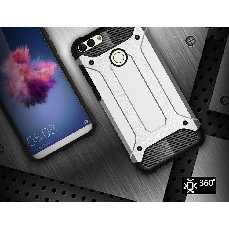 Armadura Protector De Plástico + Carcasa De Teléfono Celular Híbrido TPU Para Huawei P Inteligente / Disfruta 7S - Blanco-7
