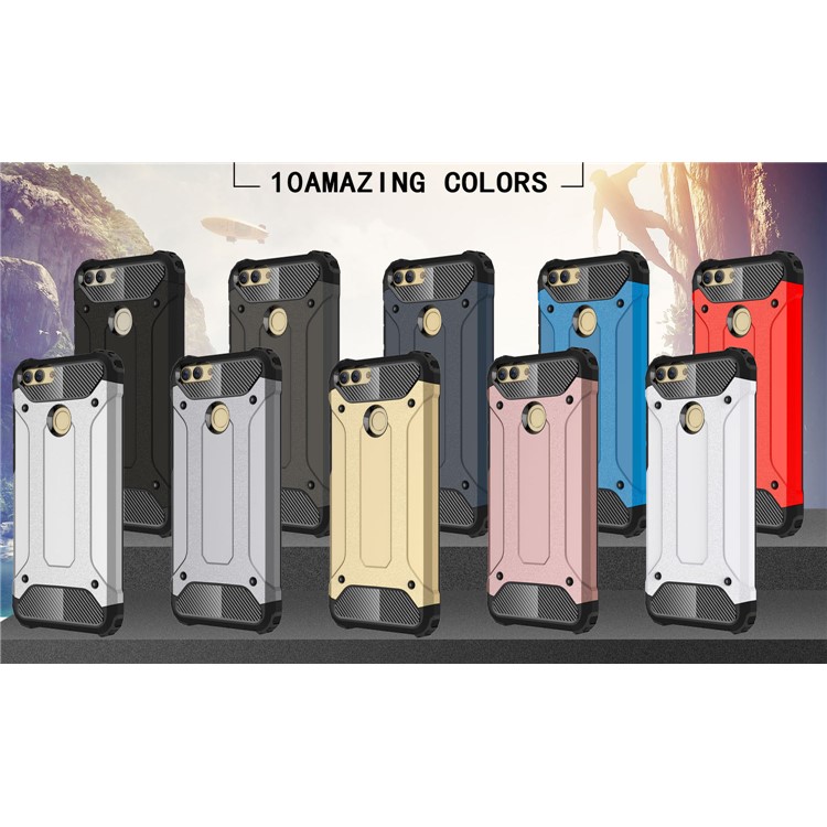 Armadura Protector De Plástico + Carcasa De Teléfono Celular Híbrido TPU Para Huawei P Inteligente / Disfruta 7S - Blanco-8