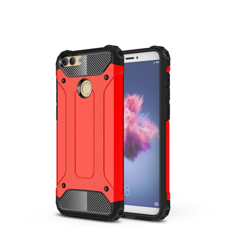 Armor Guard Plastic + TPU Hybrid Casing for Huawei P Smart / Enjoy 7S - Red-1