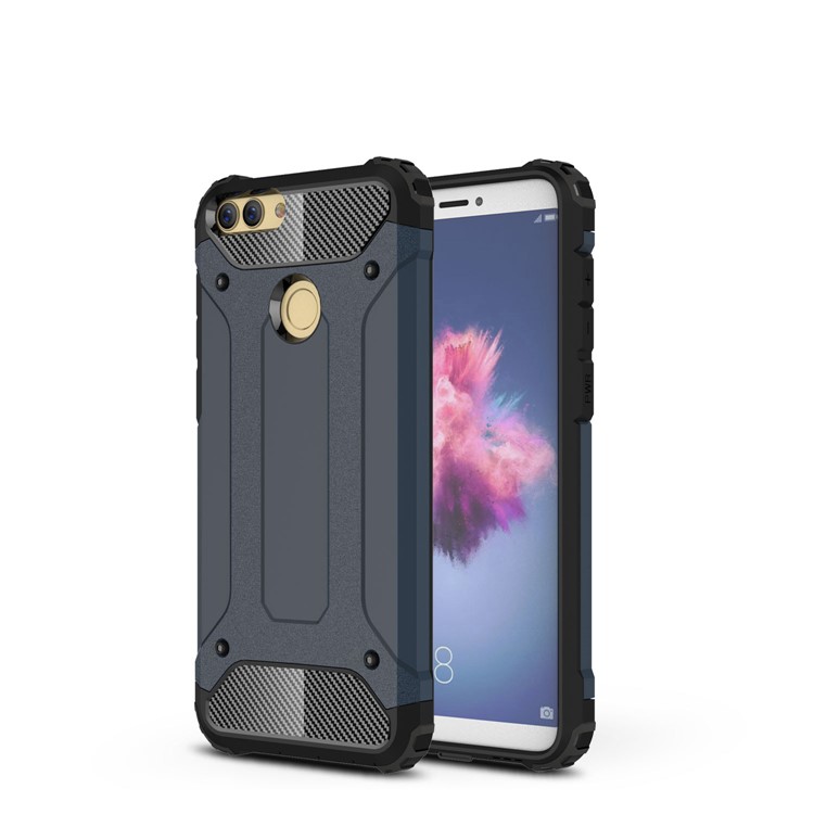 Armor Guard Plastic + TPU Hybrid Back Shell for Huawei P Smart / Enjoy 7S - Dark Blue-1